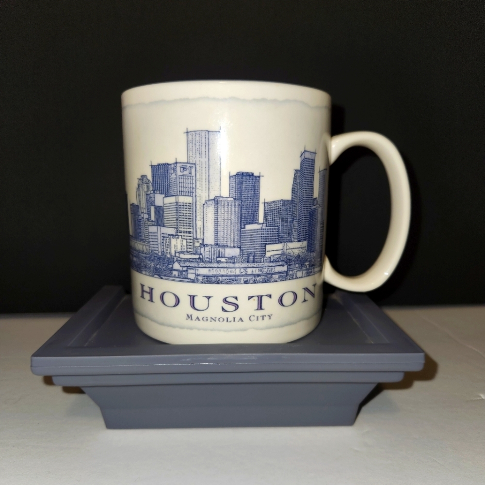 Starbucks Architectural Series Houston Skyline Mug White and Blue